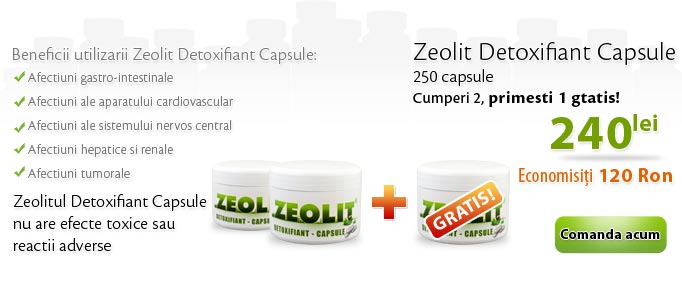 oferta zeolit detoxifiant 250 capsule